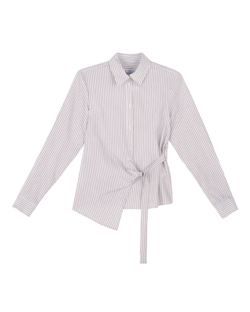 brown regimental shirt in viscose blend