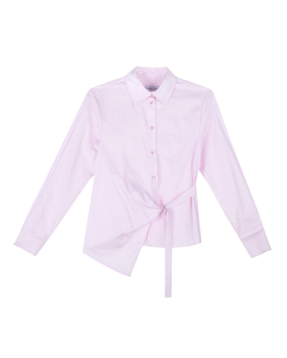 pink cotton satin striped shirt