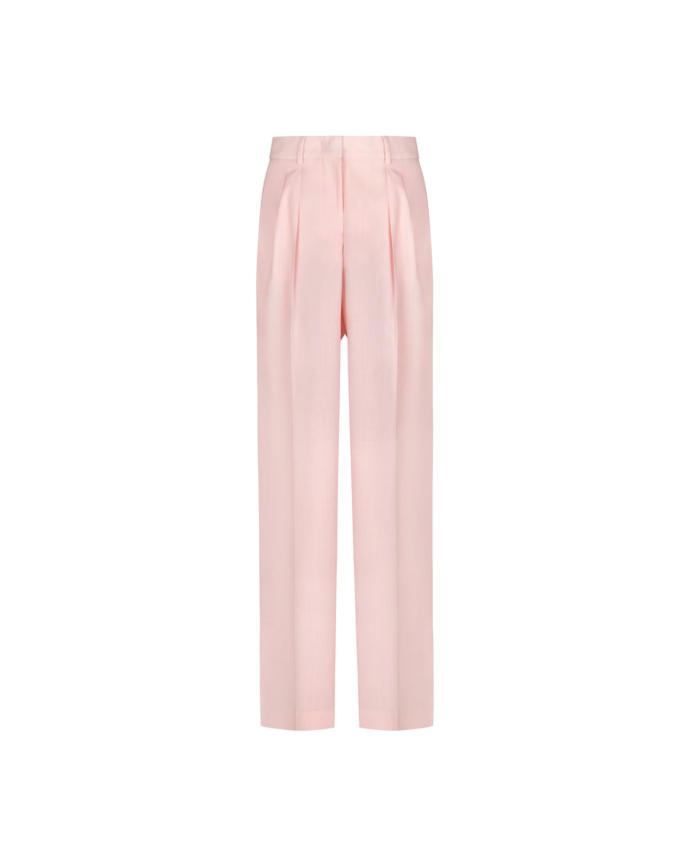 pink double pleated trousers in cool stretch wool