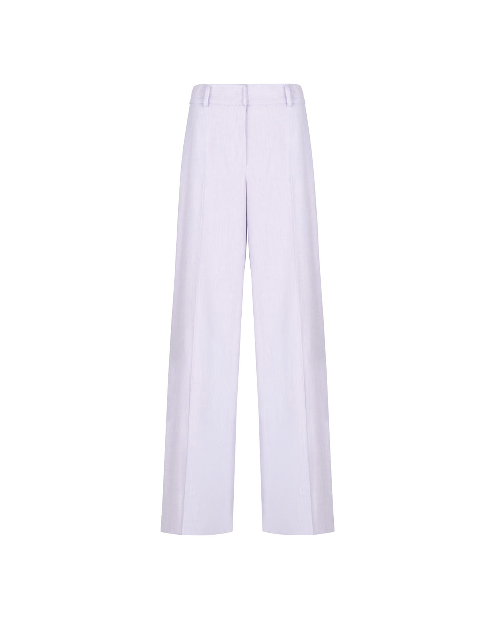 violet straight linen cotton twill trousers