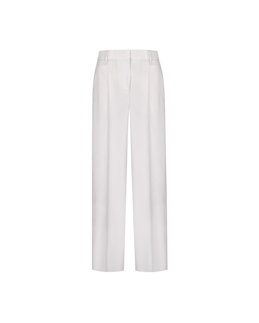 beige straight cool stretch wool trousers