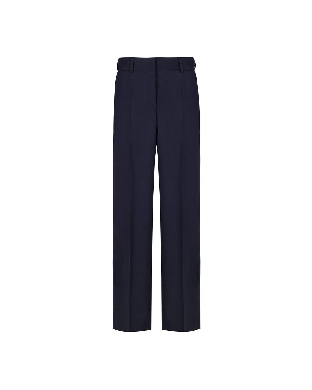 blue straight cool stretch wool trousers