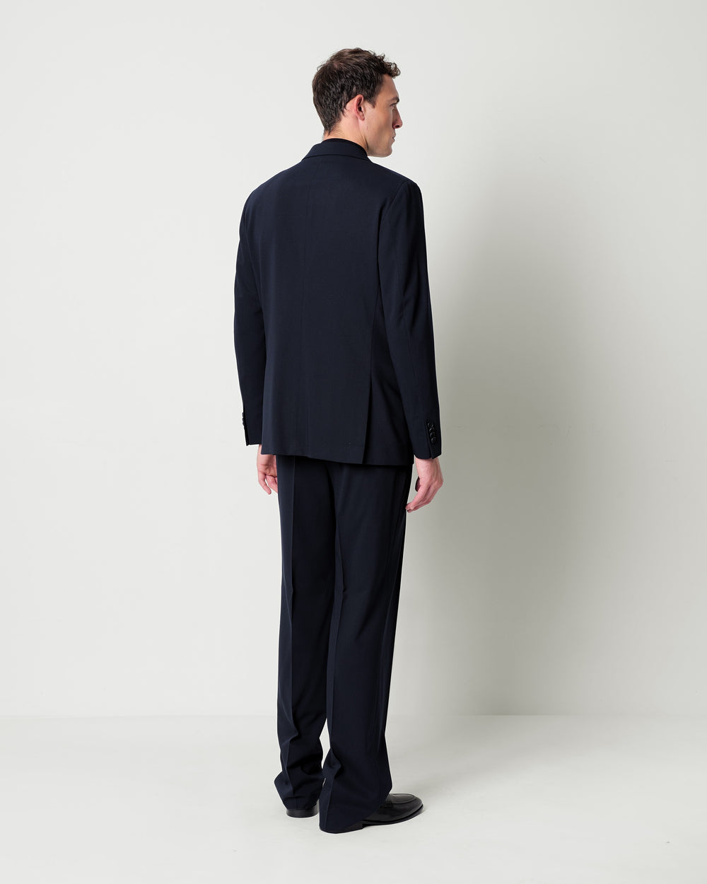 relaxed fit stretch wool blend twill suit