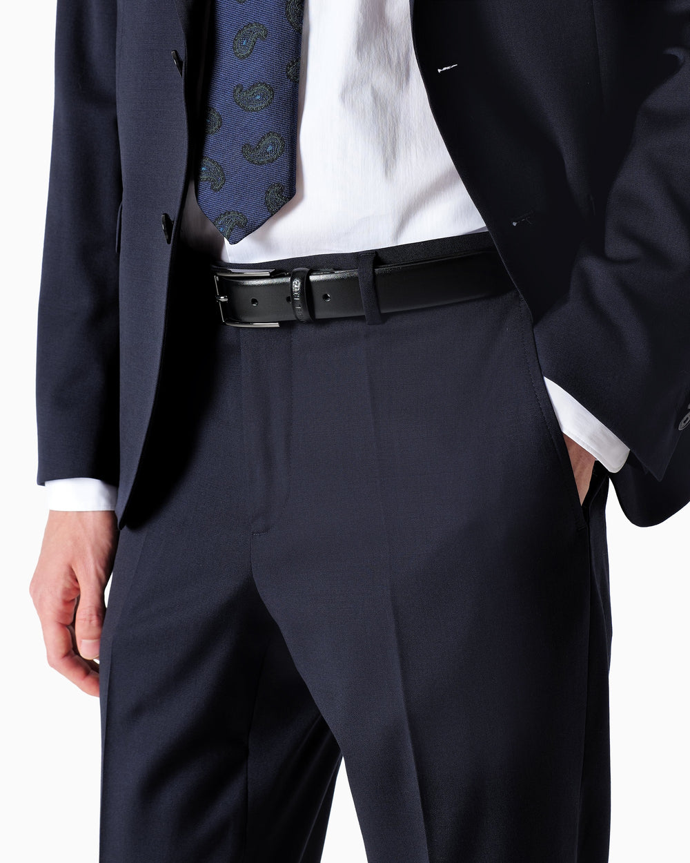blue slim fit suit in stretch wool
