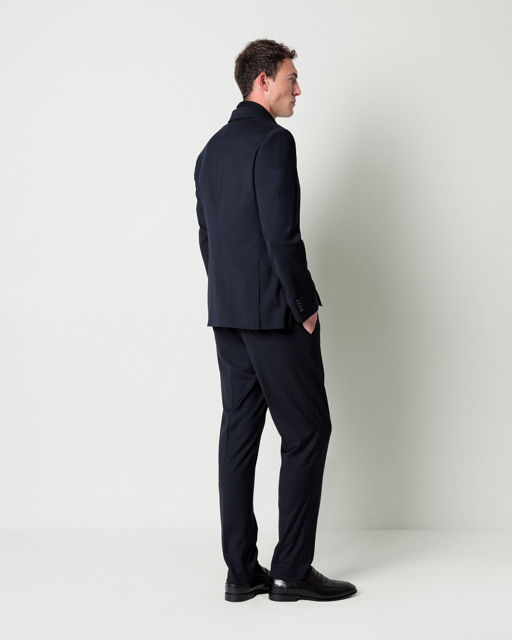 slim fit suit in stretch viscose blend twill