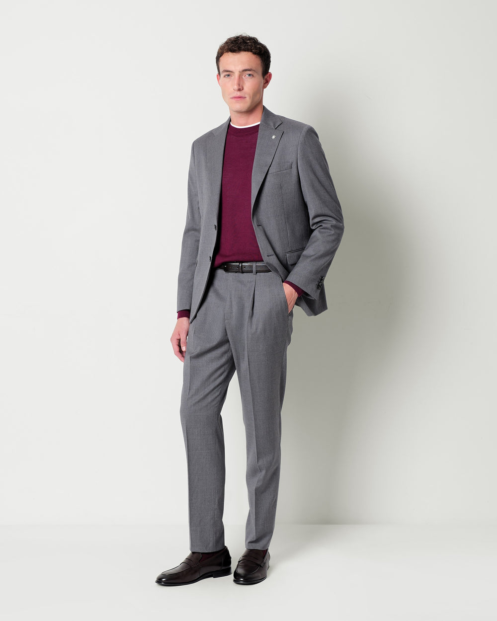 slim fit suit in stretch wool