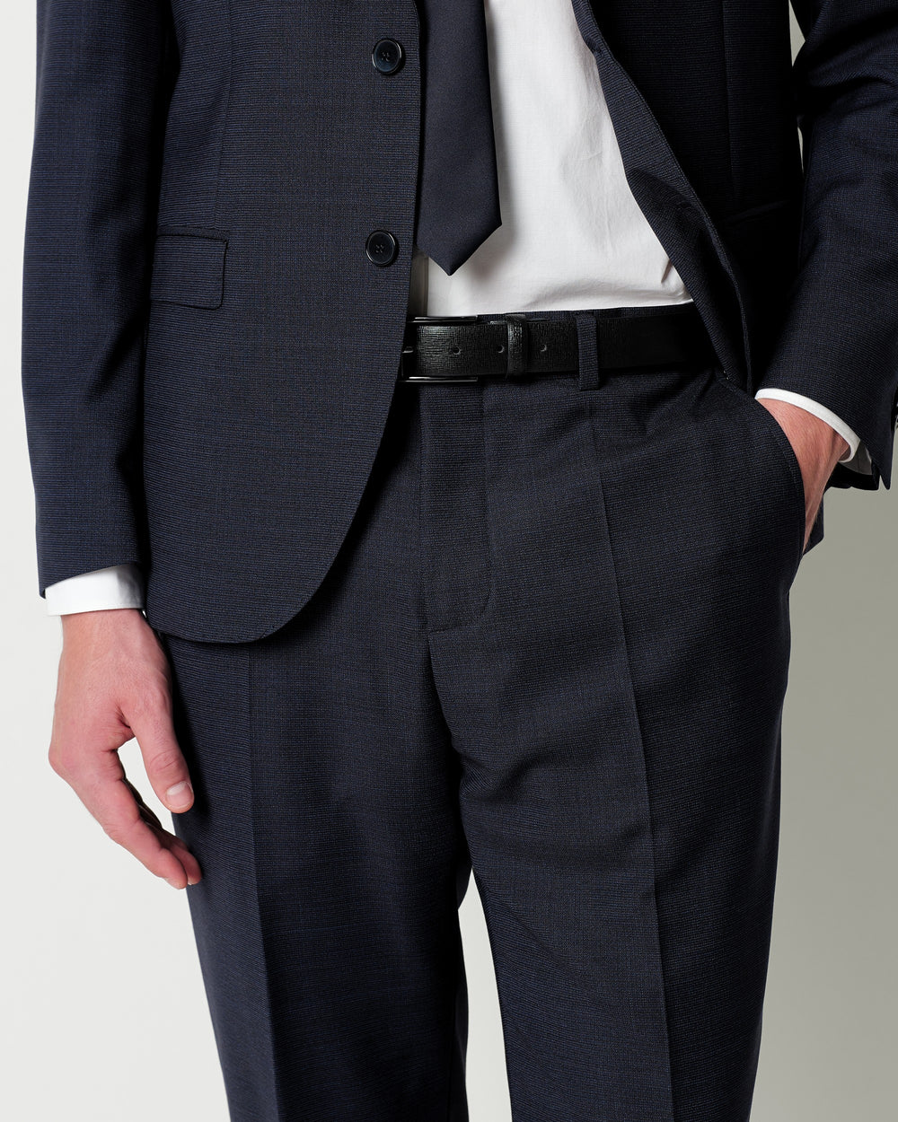 slim fit micro pattern pure wool suit