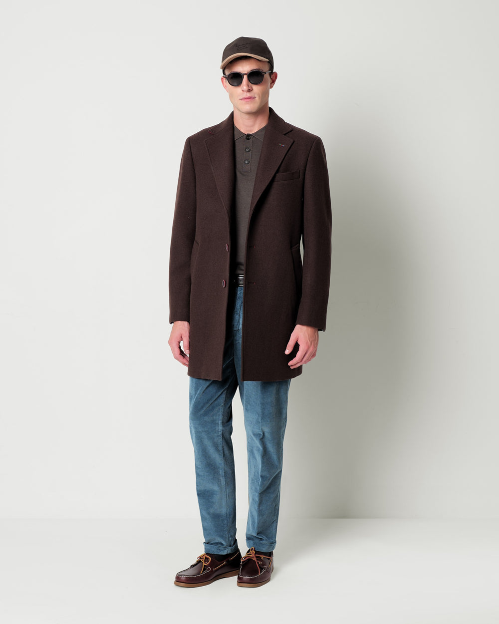 slim fit wool blend coat