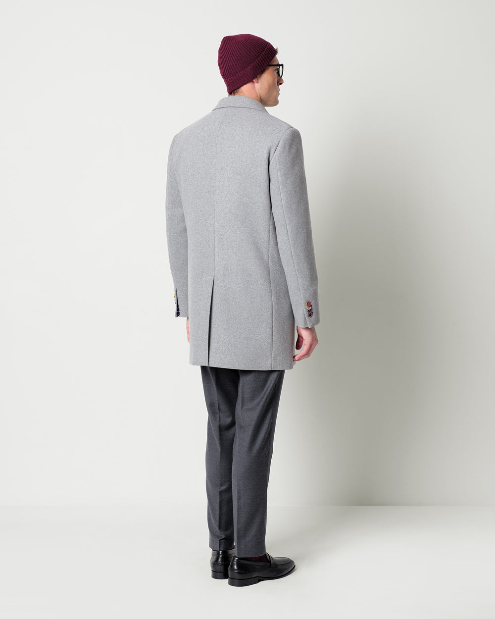 slim fit wool blend coat