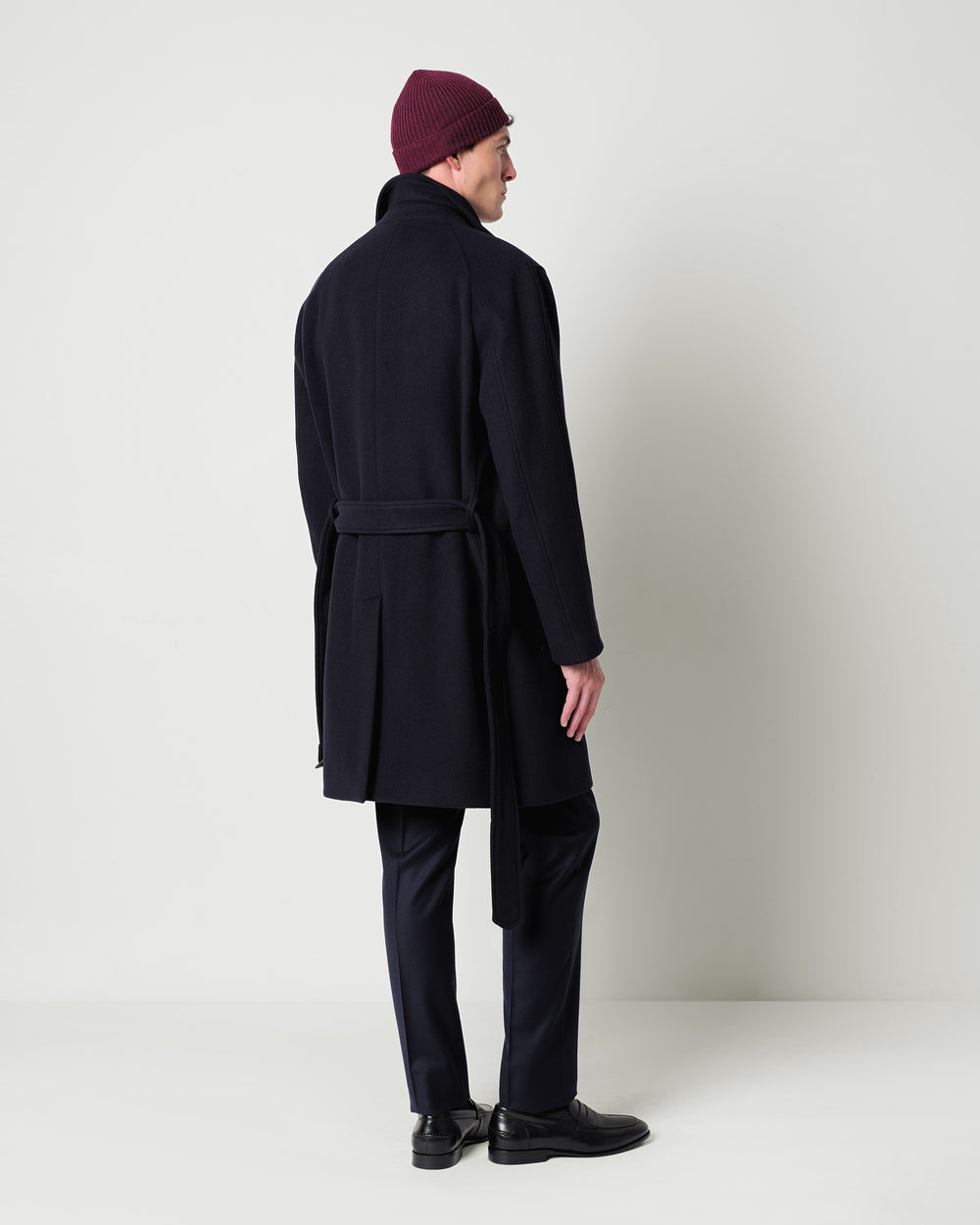 wool blend coat with a belt