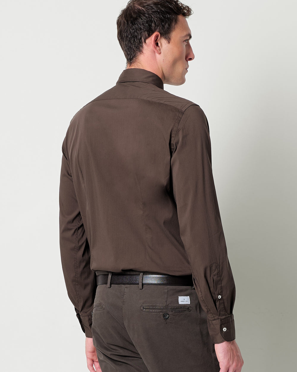 stretch cotton poplin washed shirt
