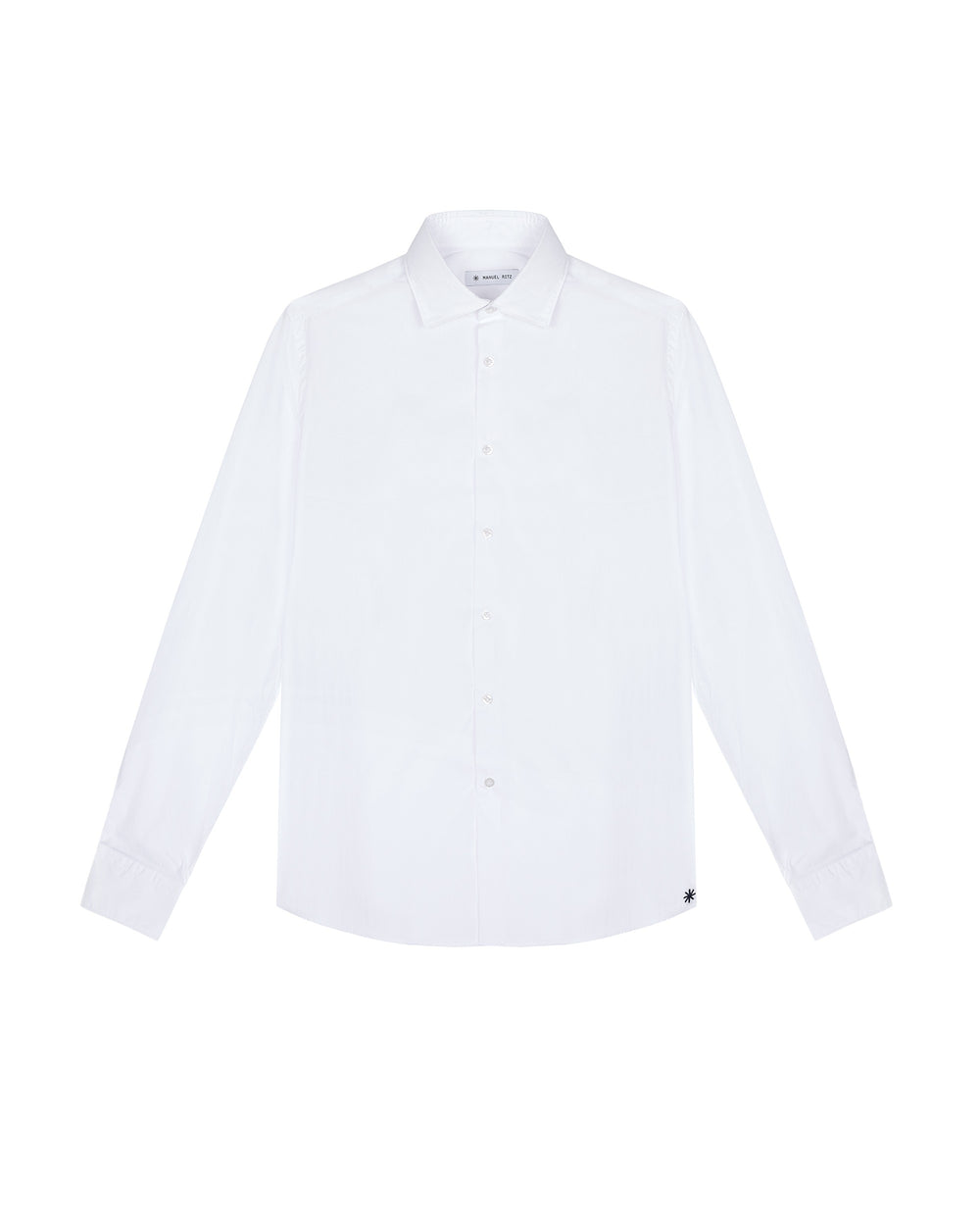 white stretch cotton poplin washed shirt