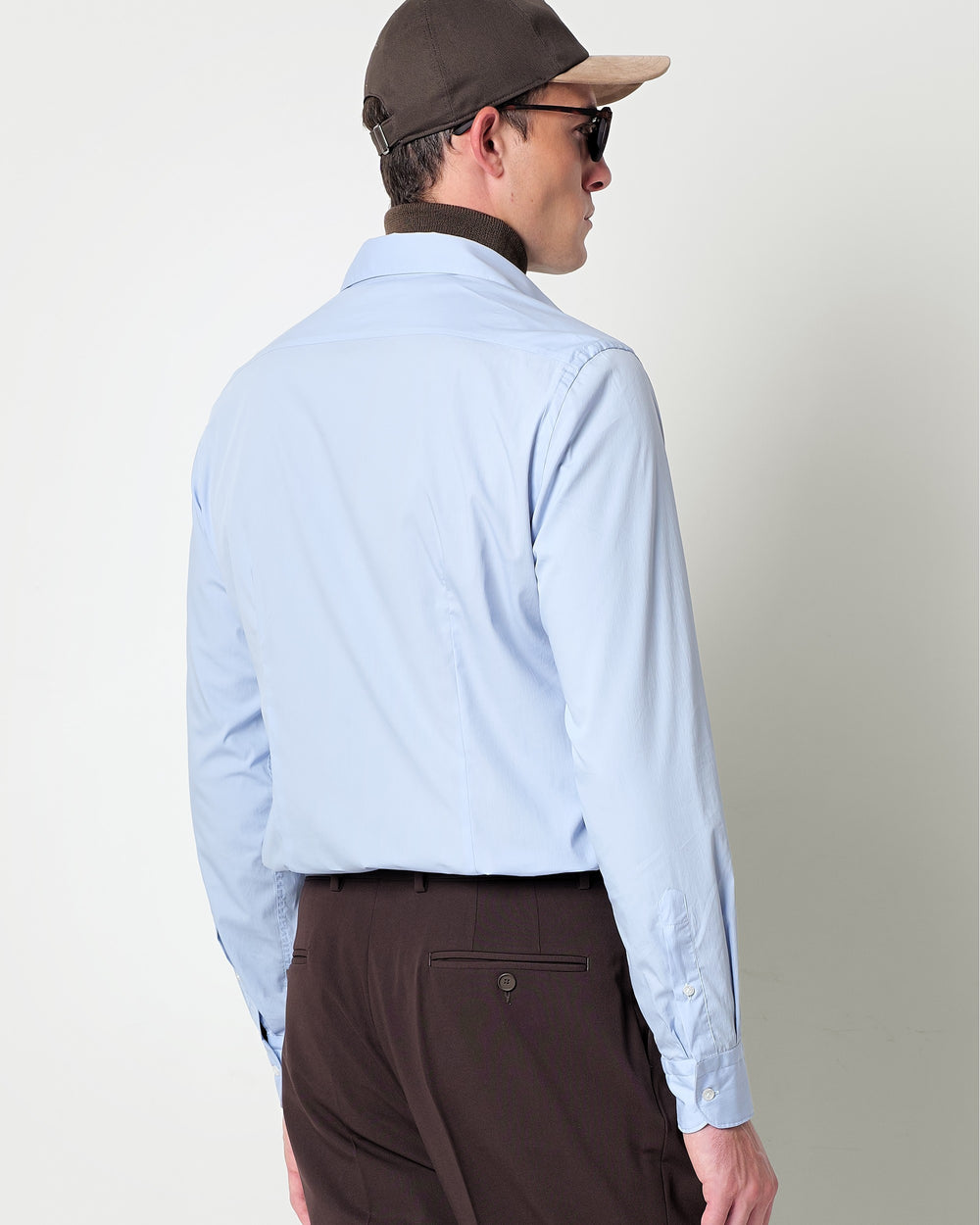 stretch cotton poplin washed shirt
