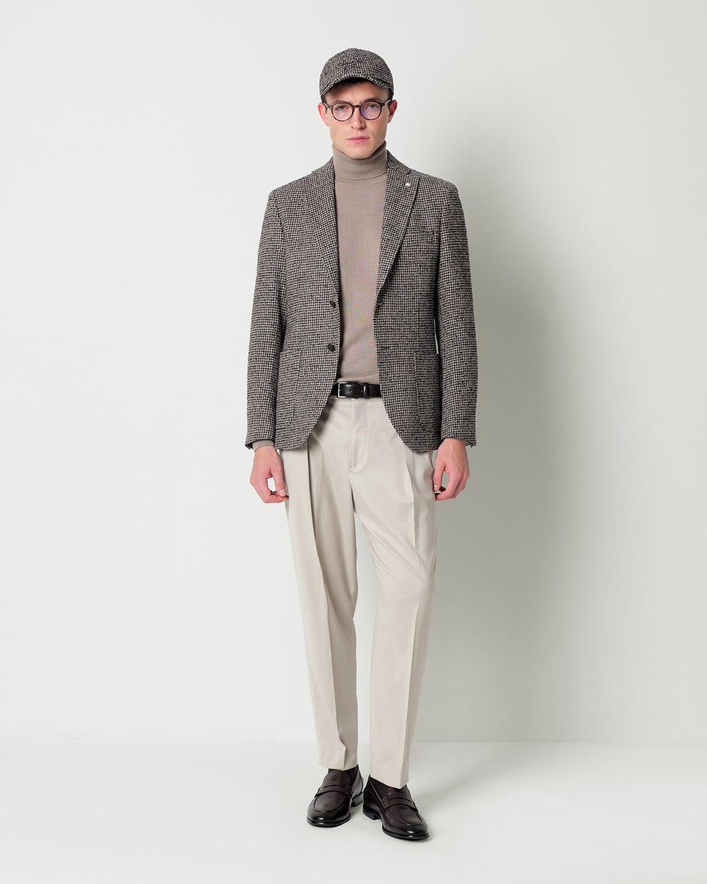 cotton blend houndstooth blazer