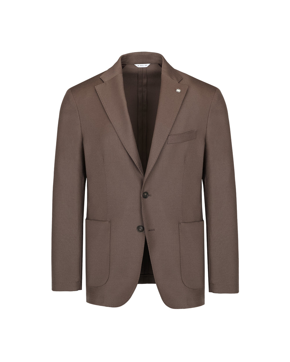 brown nuvola stretch wool flannel blazer