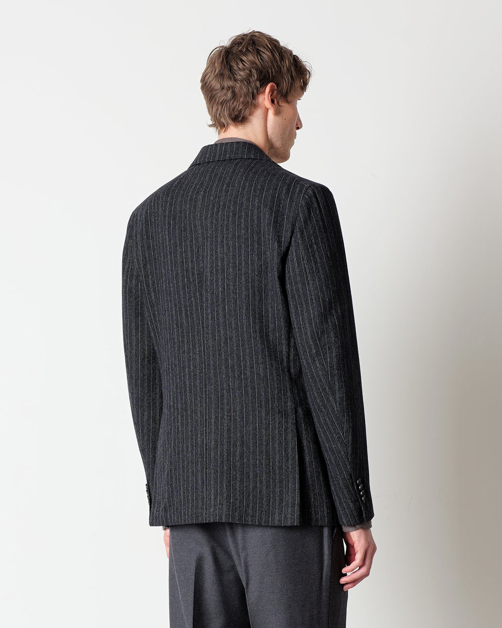 blue nuvola pinstripe blazer in a cotton wool blend