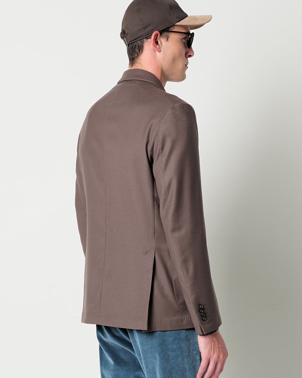 nuvola double breasted stretch wool flannel blazer