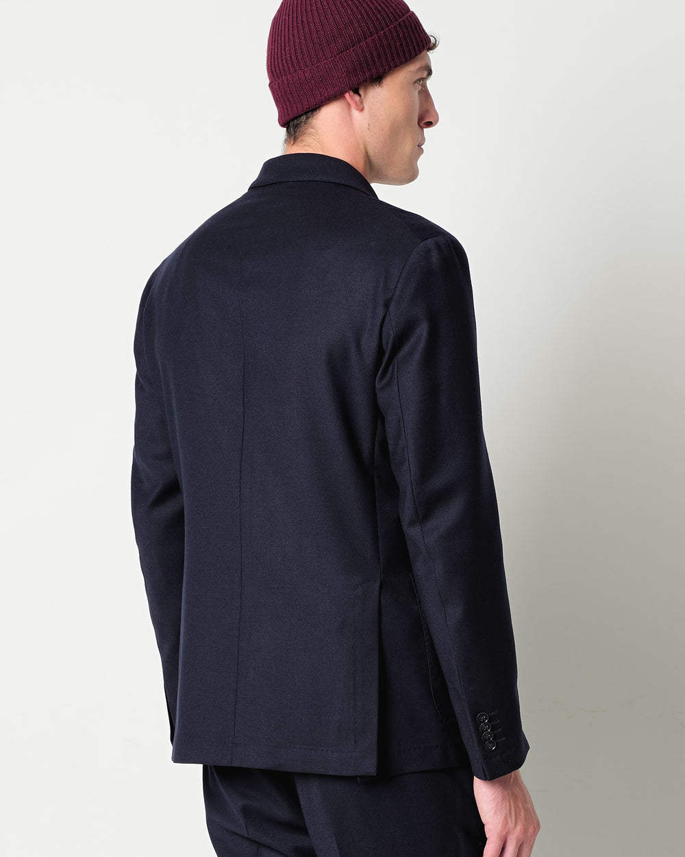 nuvola double breasted stretch wool flannel blazer