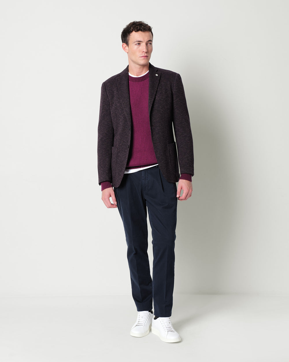 micro patterned jersey blazer in a cotton blend