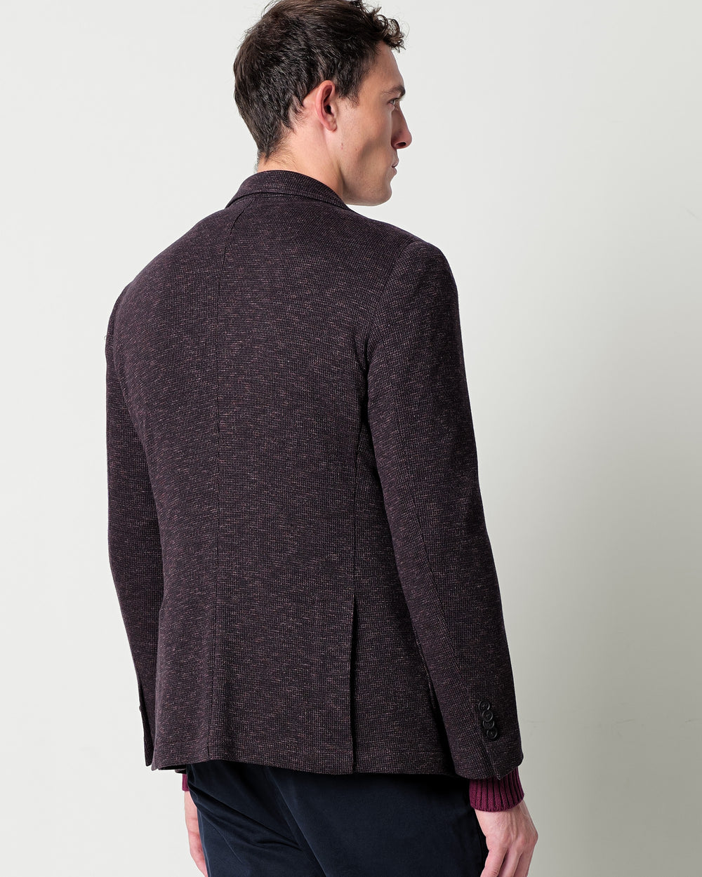 micro patterned jersey blazer in a cotton blend