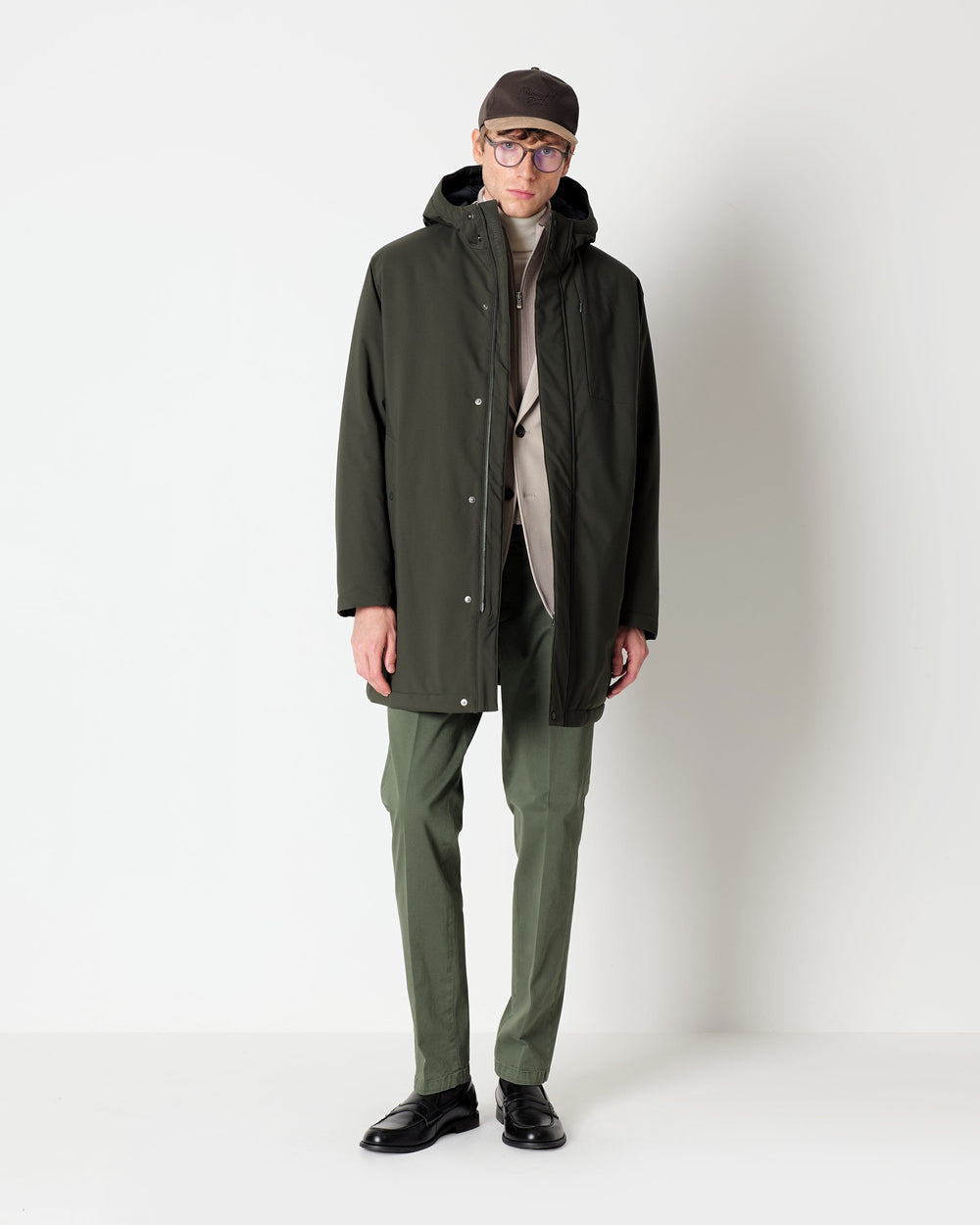 green technical parka