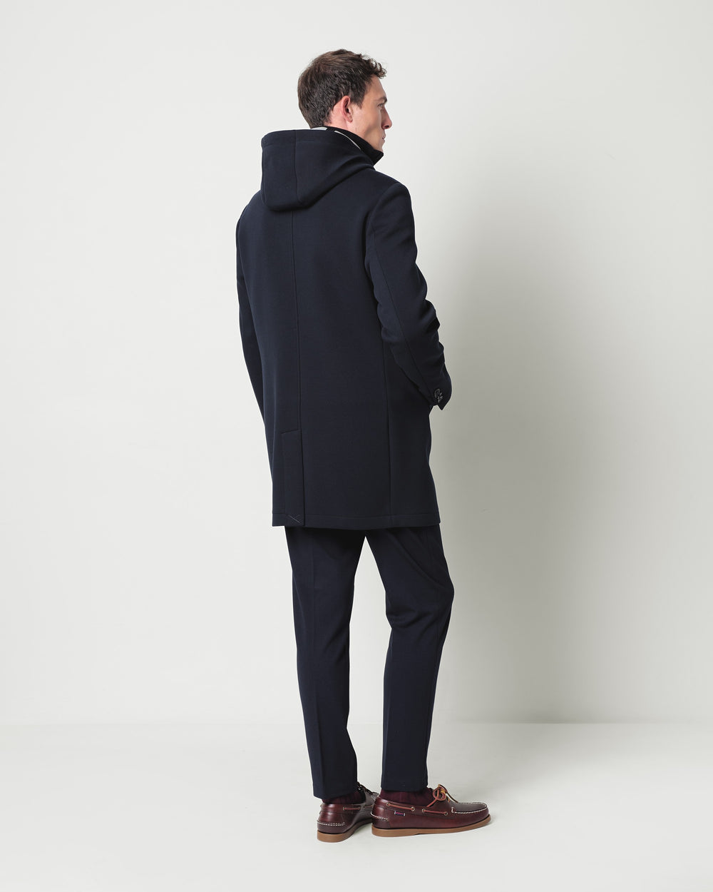 twill jersey coat with hood