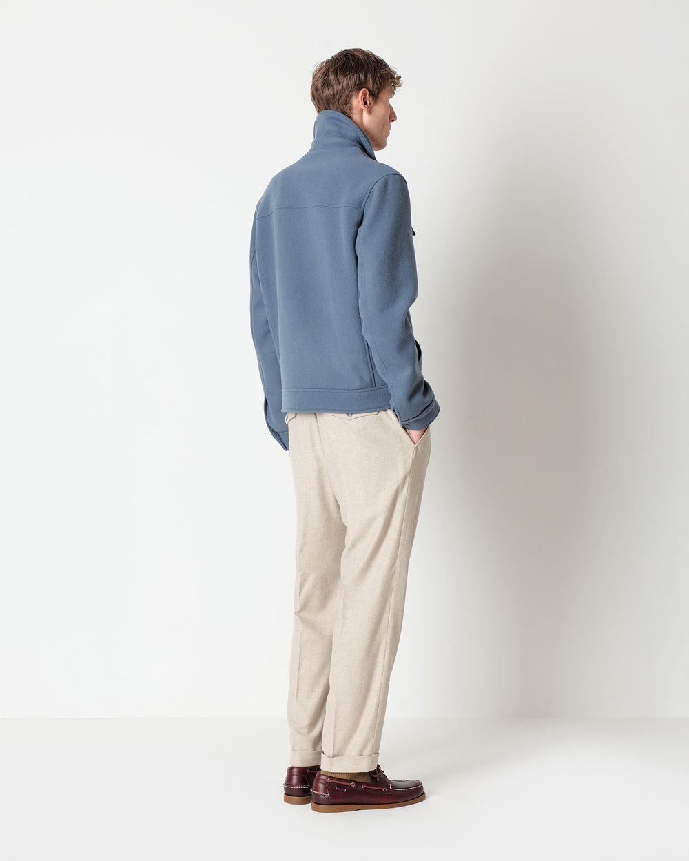 light blue wool blend jacket