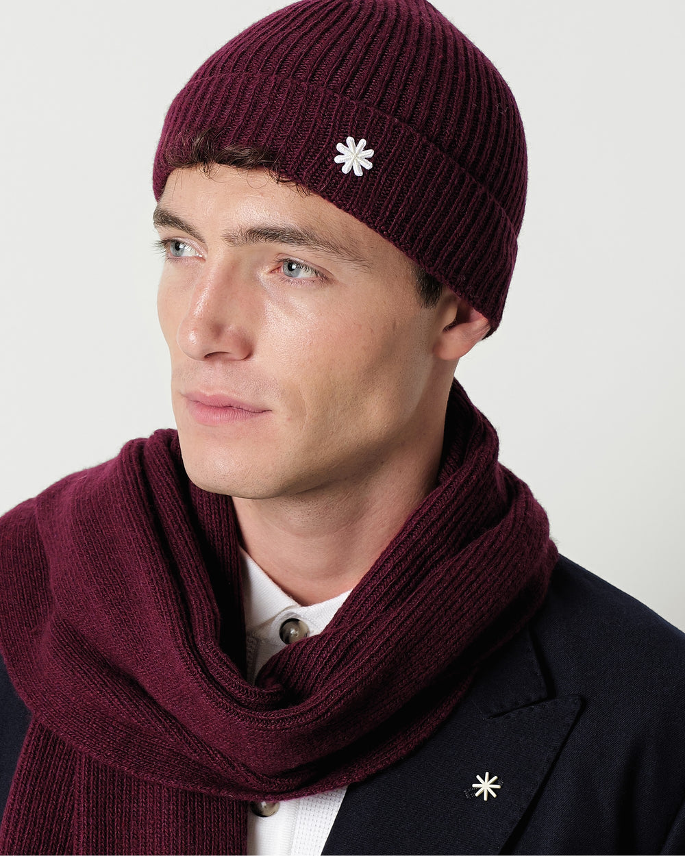 english rib cashmere blend cap
