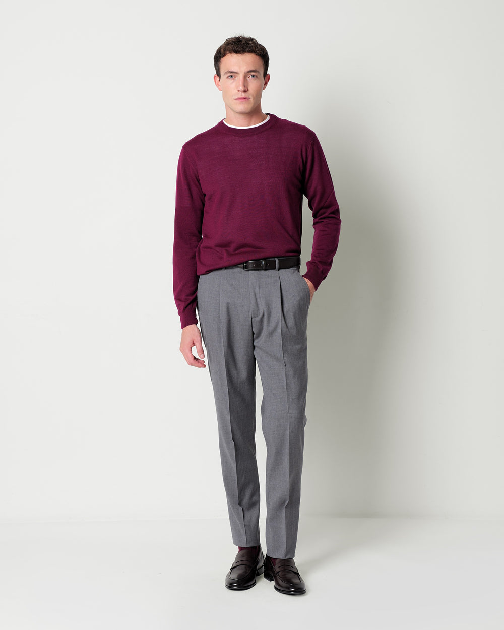 wool blend crew neck jumper