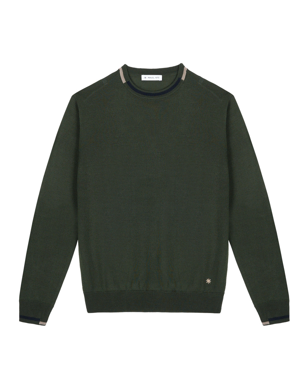 wool blend sweater with contrasts