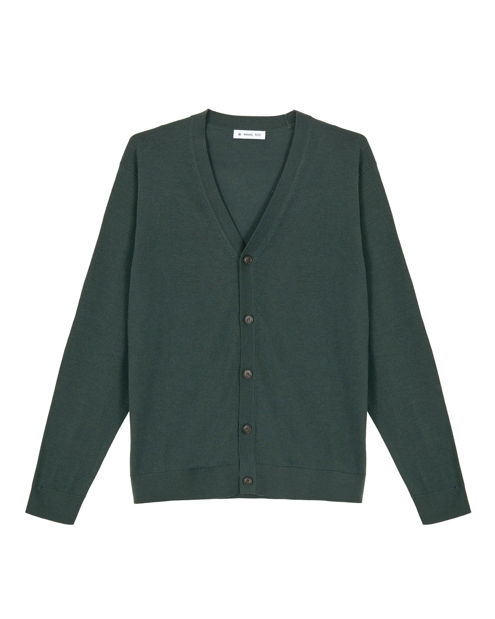 green pure wool cardigan