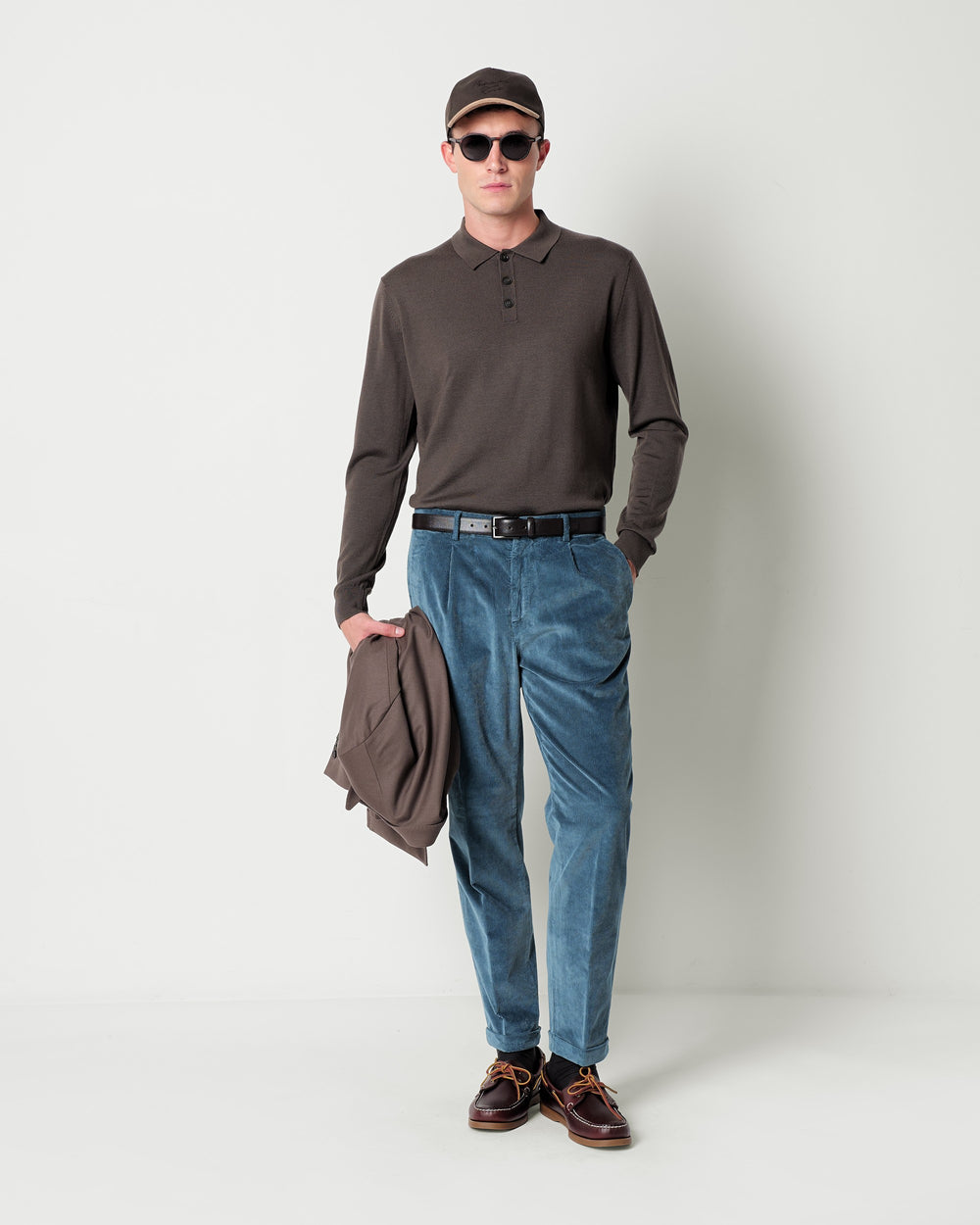 pure wool long sleeved polo shirt