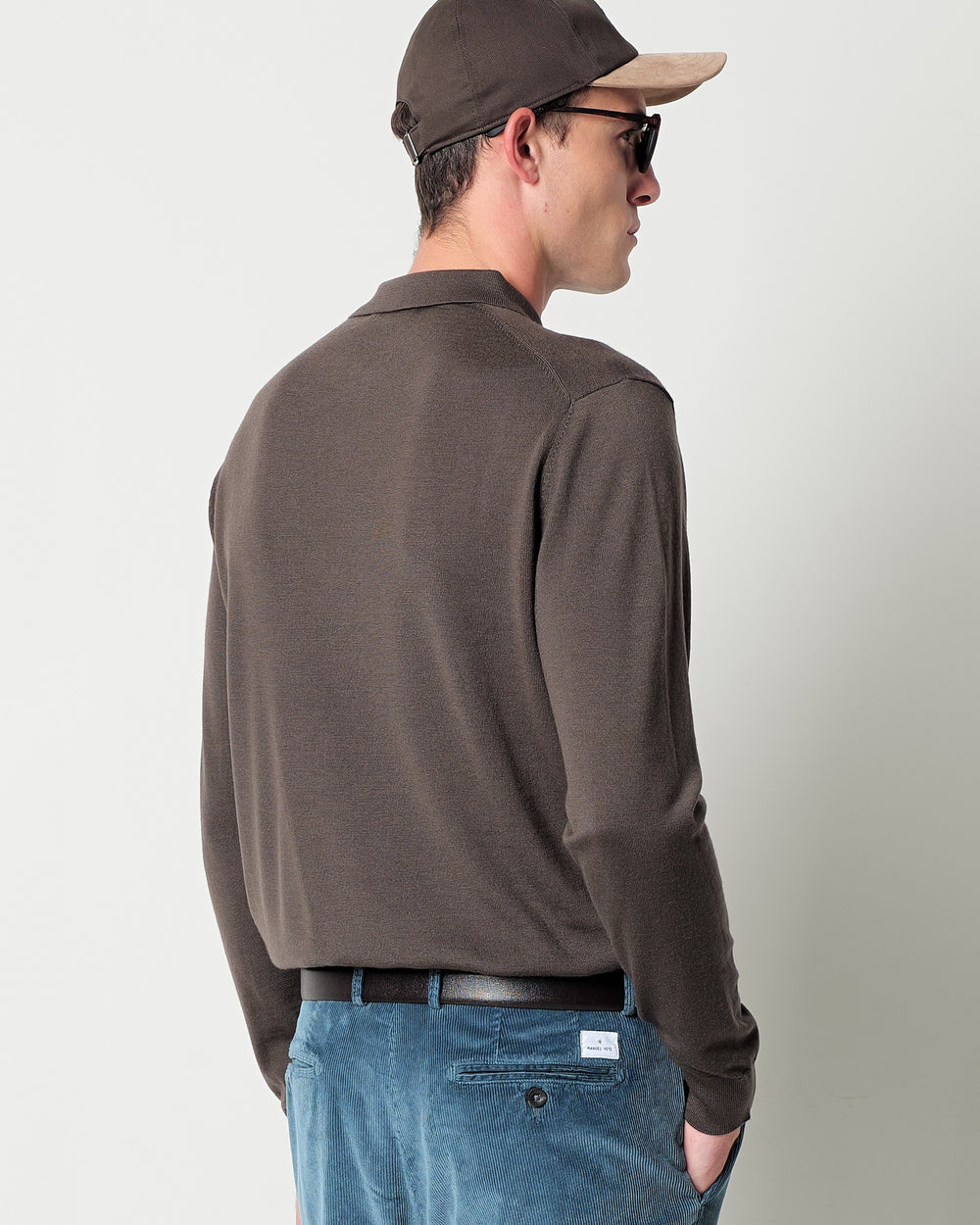 pure wool long sleeved polo shirt