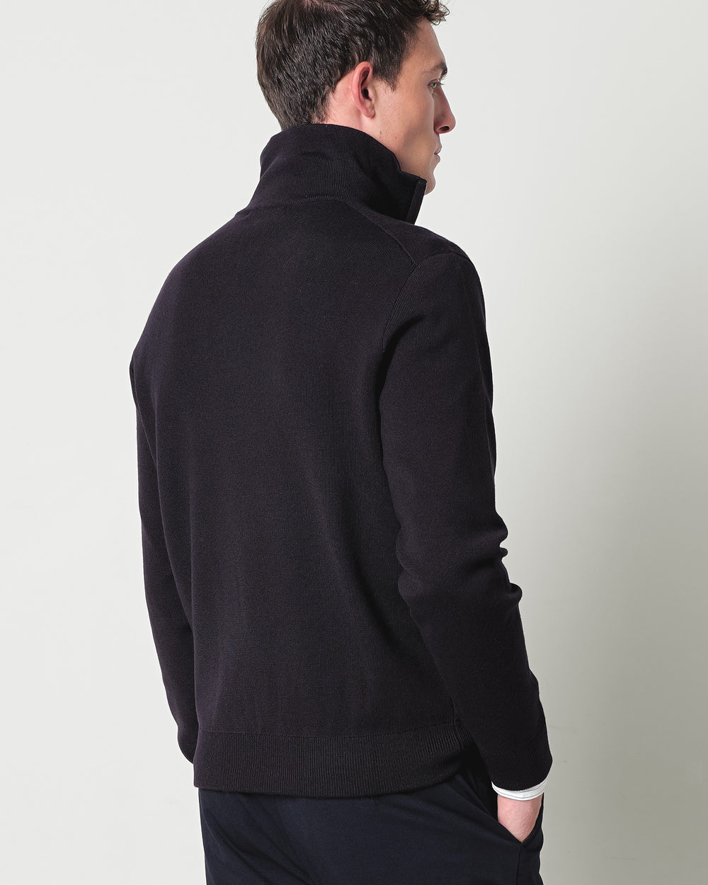 half zip wool blend sweater