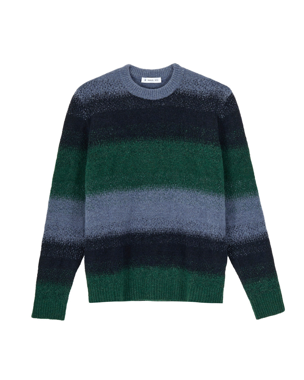 green stretch wool blend degrade` knit