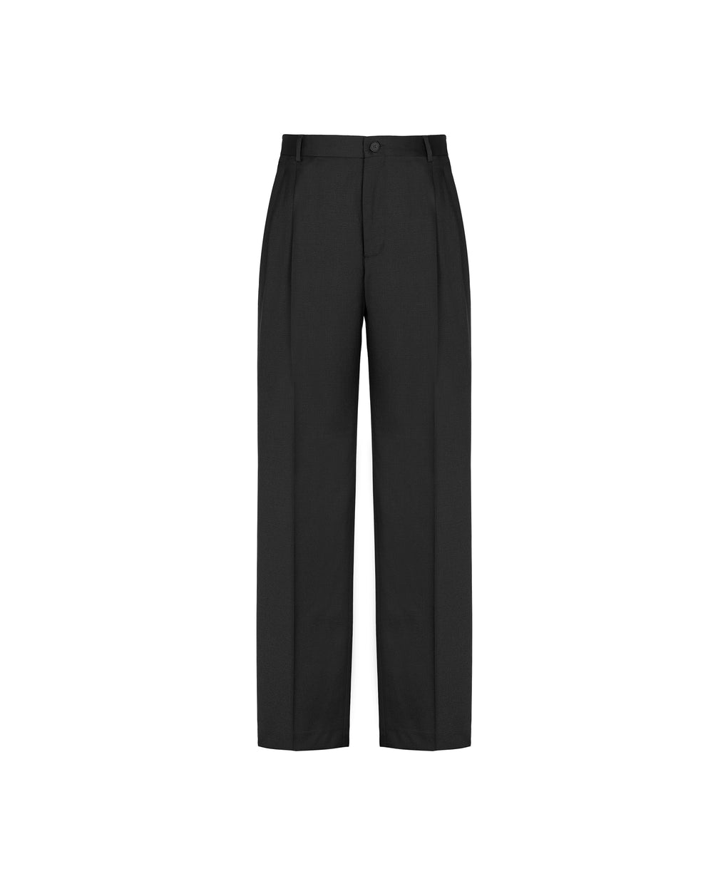 relaxed fit double pleat trousers in stretch wool