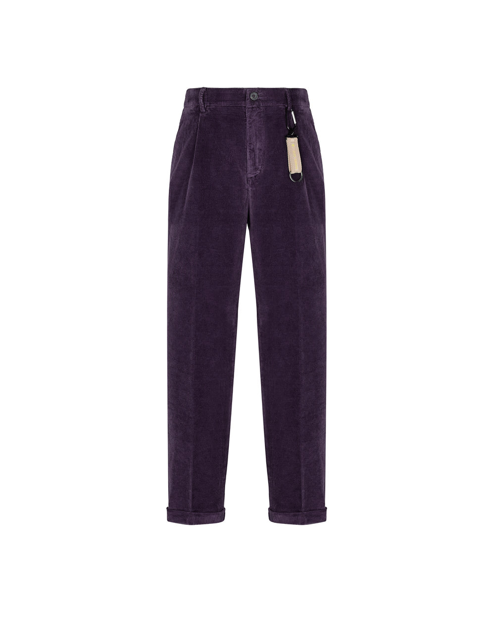 violet velvet 1000 stripes chino trousers with turn ups