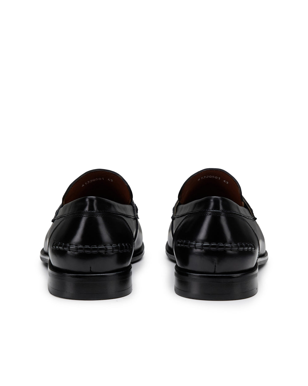 black leather loafer
