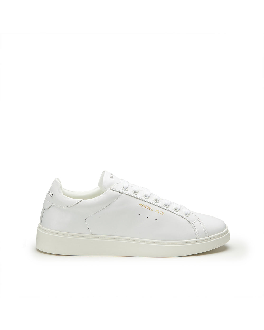 white leather sneakers