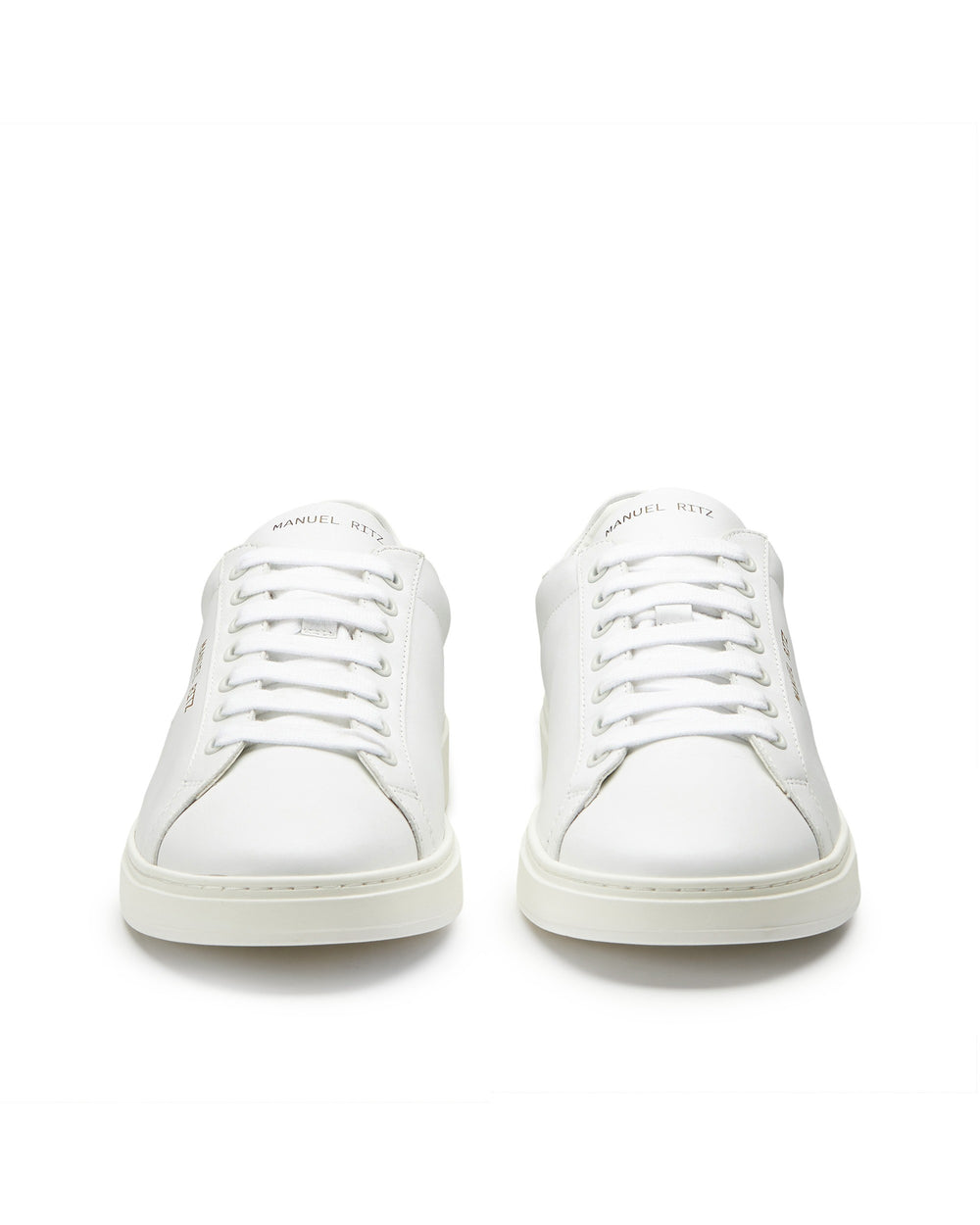 white leather sneakers