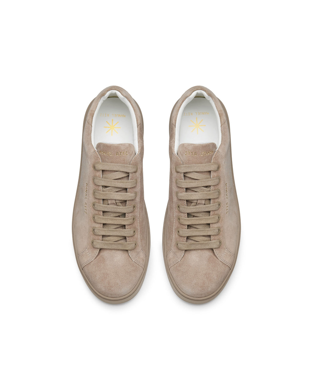 beige suede leather sneakers