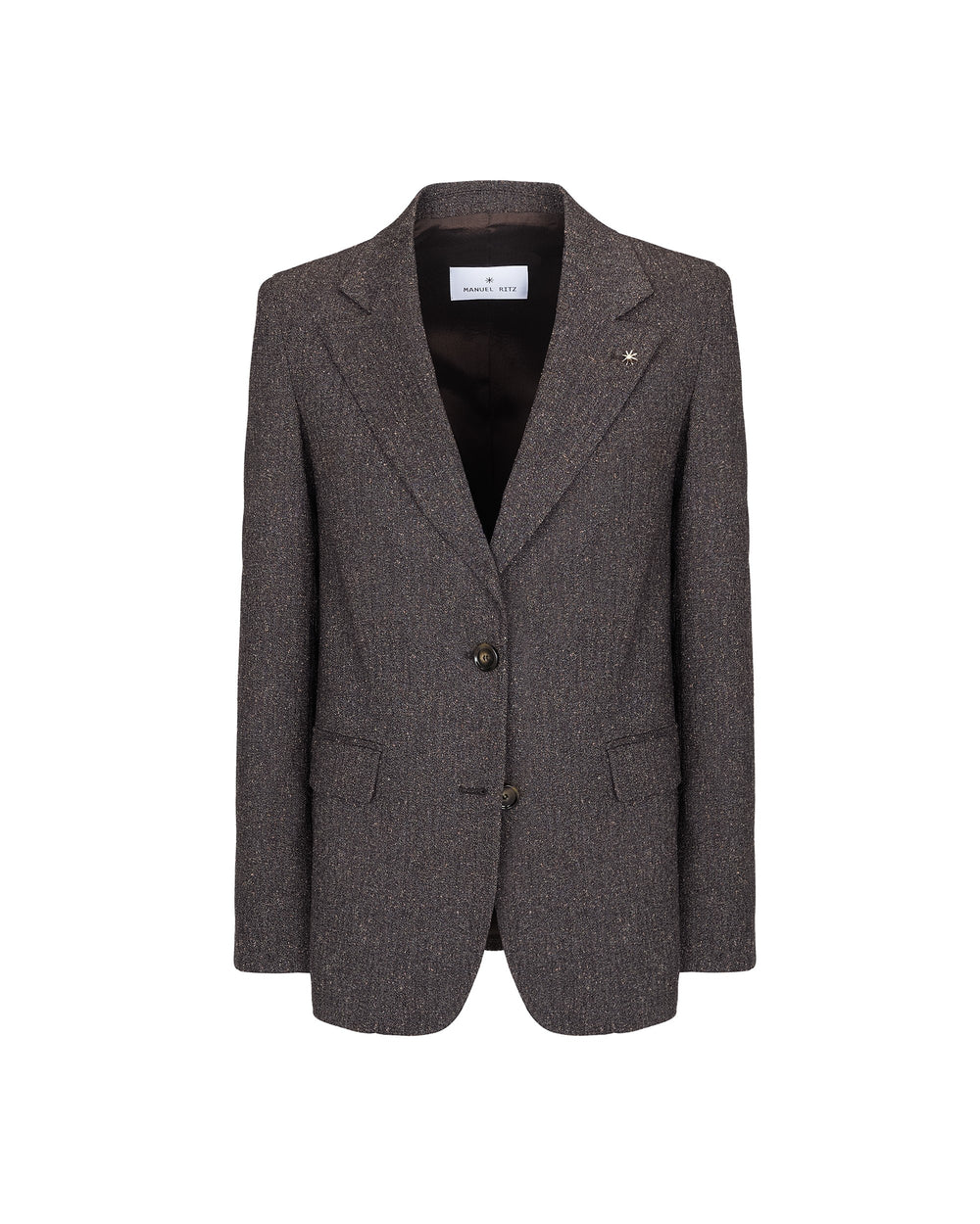 brown melange` poly viscose blazer