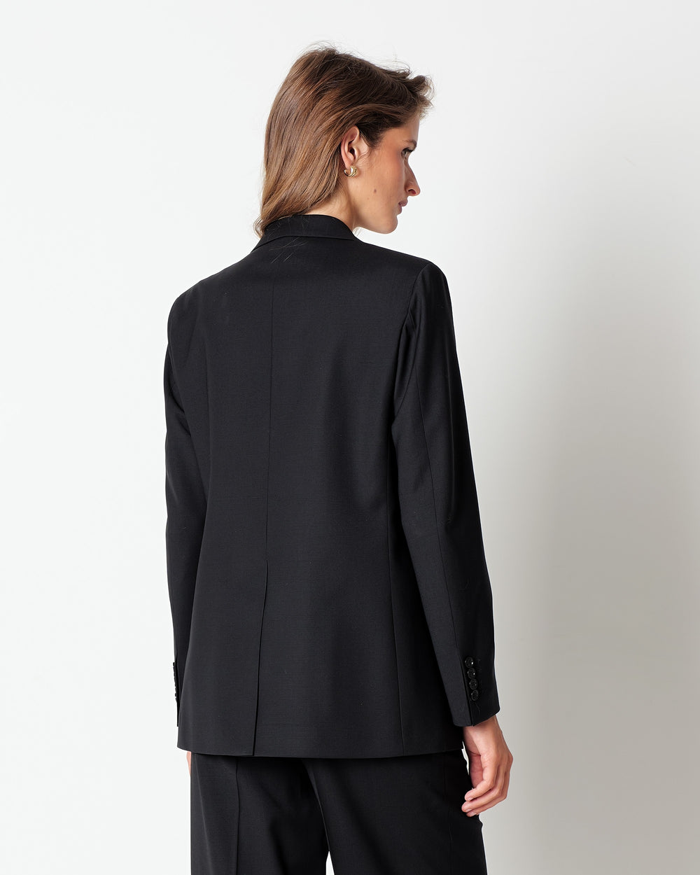 black stretch wool blazer