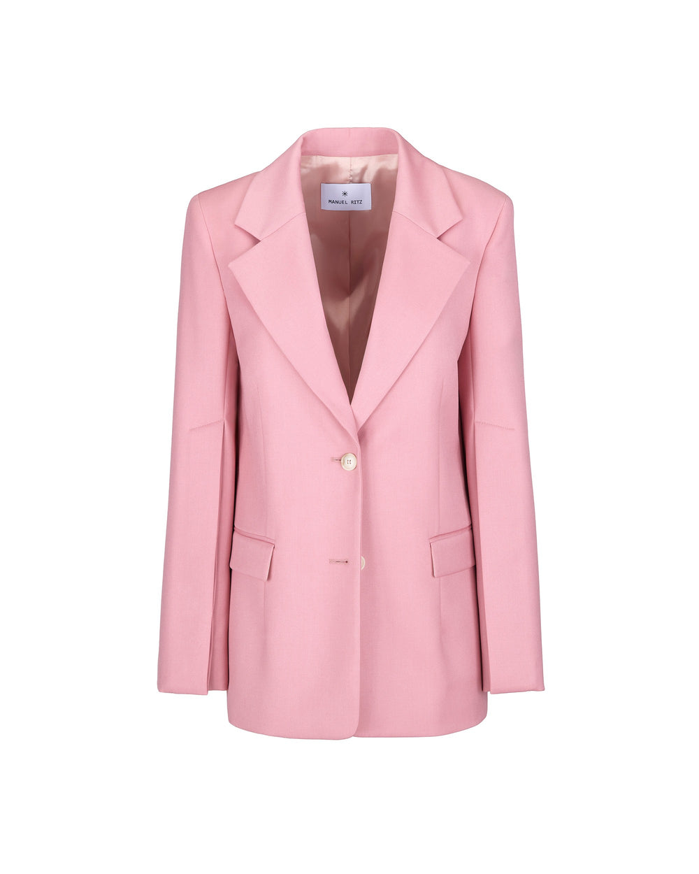 pink stretch poly viscose blazer