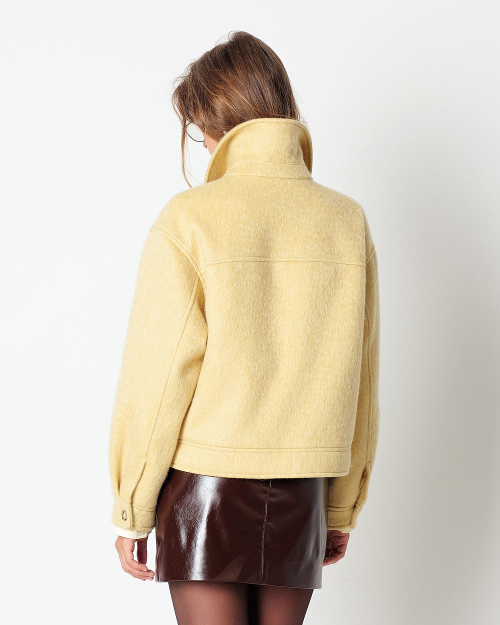 yellow wool and mohair blend jacket