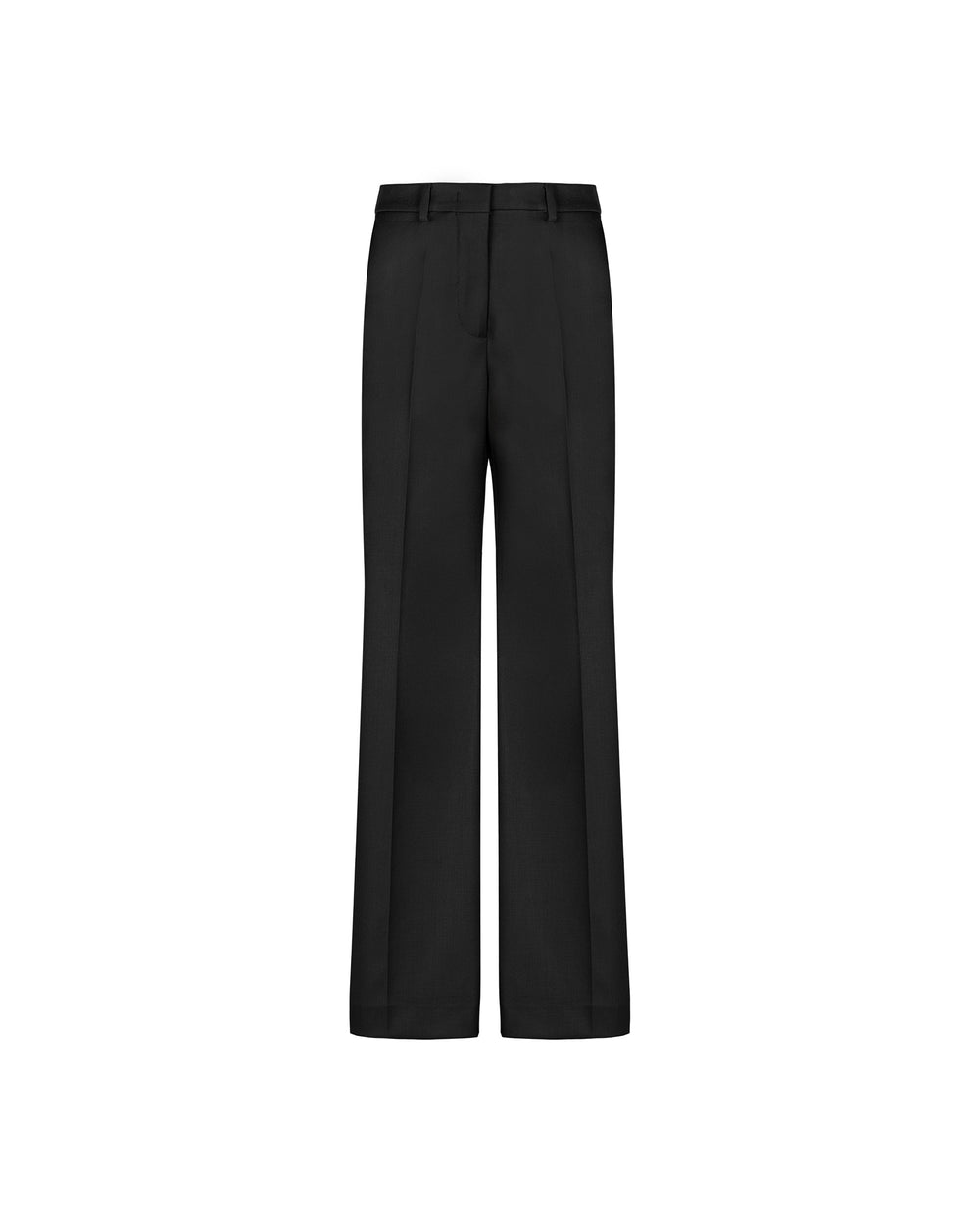 black wide leg stretch viscose poly trousers